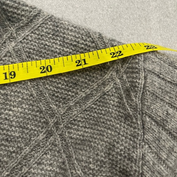 [XL]Enzo Moutorani  Light Gray Wool Blend Textured Mix Knit 1/4 Zip Sweater - Picture 7 of 8